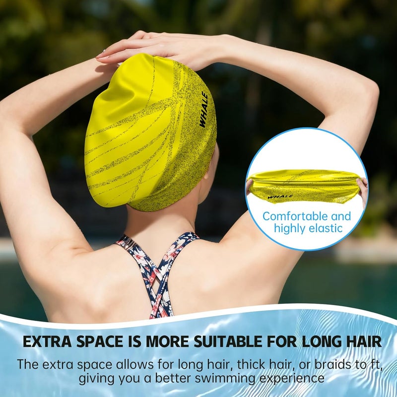 Whale Extra Large Swim Cap Designed for Men and Women with Thick, Long Hair, Hair Extensions Or Afro-Textured Hair Long-Hair Swim Cap Highly Waterproof to Keep Hair Dry - Image 2
